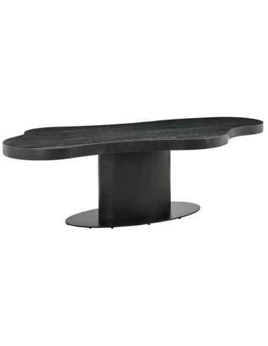 Bogor organisk spisebord i jern og egetræsfinér 265 x 115 cm - Sort/Mørkebrun