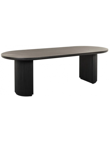 Kingston ovalt spisebord i egetræ og egetræsfinér 280 x 100 cm - Mørkebrun