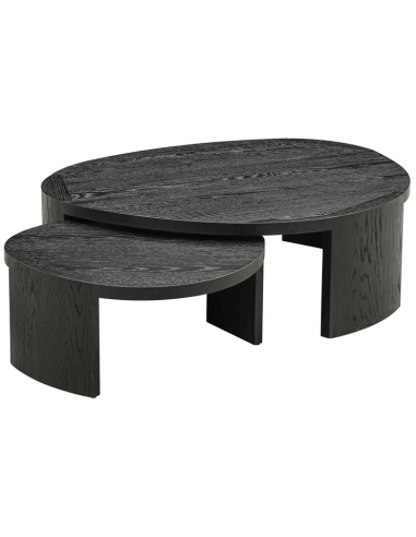 Navarino sæt med 2 x sofaborde i egetræsfinér - Mørkebrun