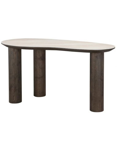 Ritz skrivebord i MDF og travertin B150 cm - Mørkebrun/Travertin