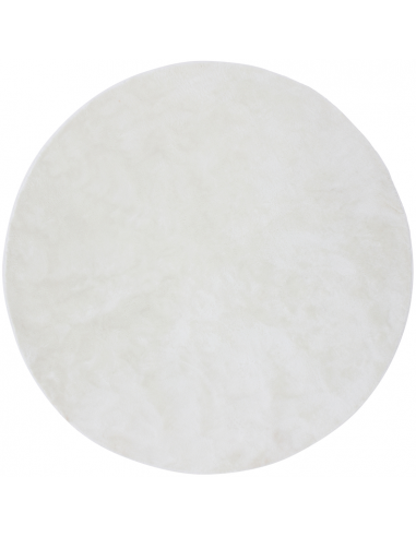 BLANCA Rundt tæppe i polyester Ø200 cm - Hvid