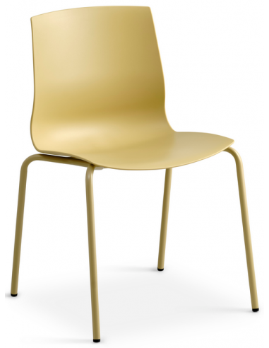 LIVA spisebordsstol i metal og PVC H81,5 cm - Sennepsgul/Sennepsgul