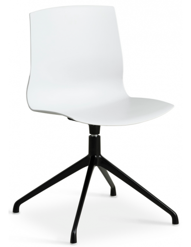 LIVA rotérbar spisebordsstol i metal og PVC H82 cm - Sort/Hvid