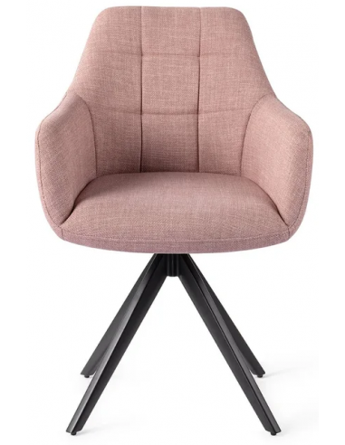 Noto rotérbar spisebordsstol H84,5 cm polyester - Sort/Vintage rosa