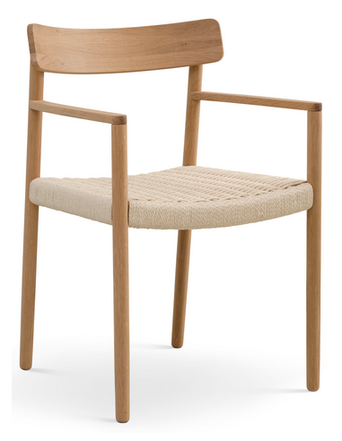 Syd spisebordsstol i egetræ og rattan H80,4 cm - Eg/Natur