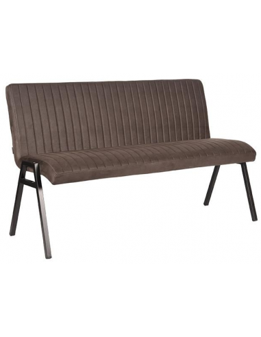 Matz spisebænk i metal og microfiber B145 cm - Industrielt sort/Vintage antracit