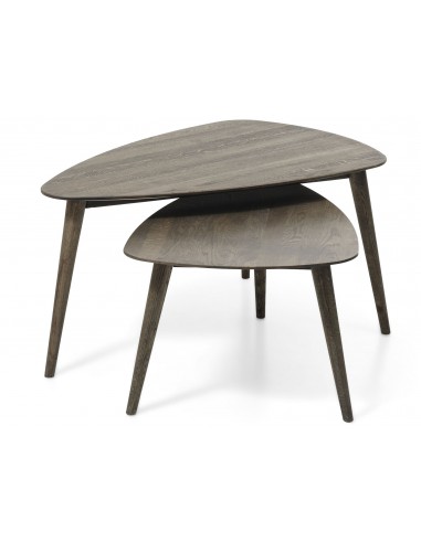 Bean sæt med 2 x sofaborde i egetræ og egetræsfinér - Røget eg