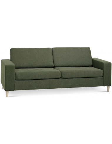 Panset 2-personers sofa i polyester B218 x D81 cm - Natur/Mosgrøn