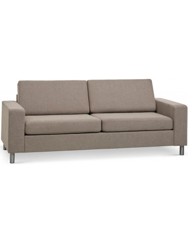 Panset 2-personers sofa i polyester B218 x D81 cm - Børstet alugrå/Lysebrun