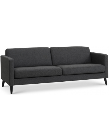 Askset 3-personers sofa i polyester B214 x D86 cm - Sort/Antracit