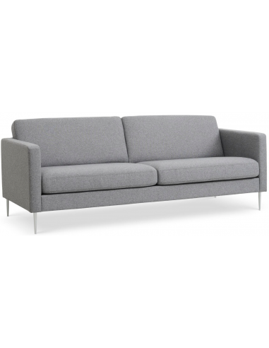 Askset 3-personers sofa i polyester B214 x D86 cm - Børstet alugrå/Lysegrå