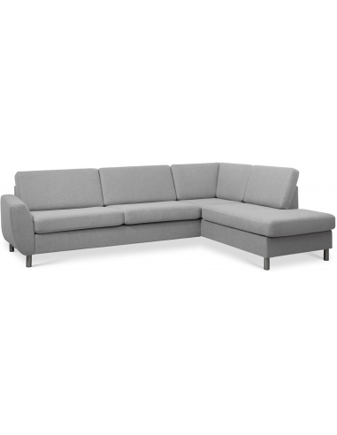 Wendy højrevendt chaiselongsofa i polyester B279 x D197 cm - Børstet alugrå/Grå