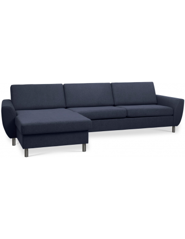 Wendy chaiselongsofa i polyester B308 x D149 cm - Børstet alugrå/Dyb blå