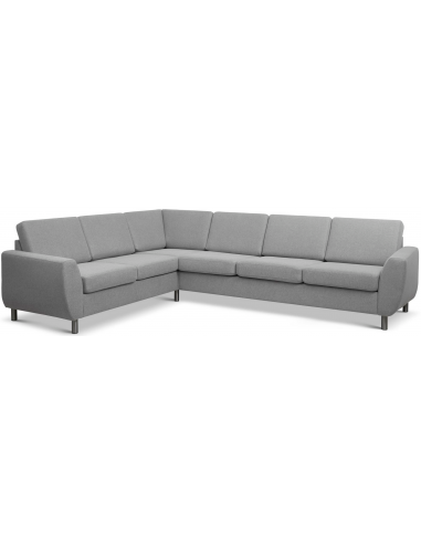 Wendy hjørnesofa i polyester B295 x D230 cm - Børstet alugrå/Grå