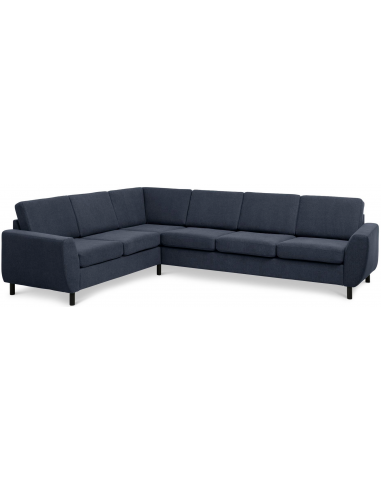 Wendy hjørnesofa i polyester B295 x D230 cm - Sort/Dyb blå