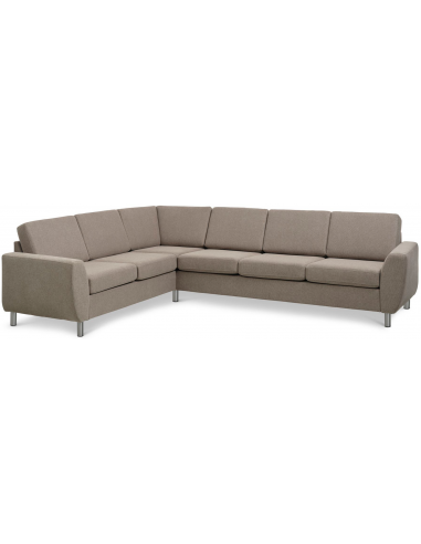 Wendy hjørnesofa i polyester B295 x D230 cm - Børstet alugrå/Lysebrun