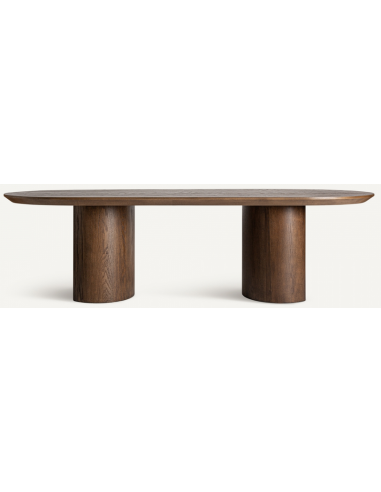 Treignac spisebord i egetræ og egetræsfinér 270 x 120 cm - Rustik brun