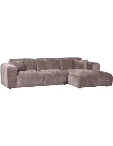 CLOUD Højrevendt Chaiselongsofa i chenille 280 x 165 cm - Taupe