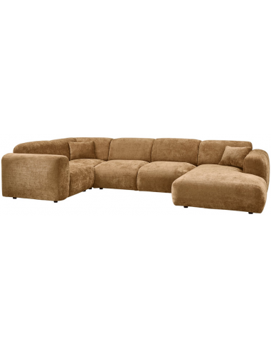 CLOUD Venstrevendt U-sofa i chenille 345 x 198 cm - Honninggul