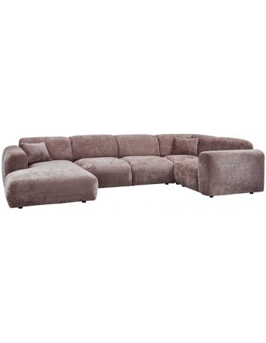 CLOUD Højrevendt U-sofa i chenille 345 x 198 cm - Taupe