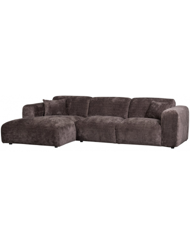 CLOUD Venstrevendt Chaiselongsofa i chenille 280 x 165 cm - Varm brun