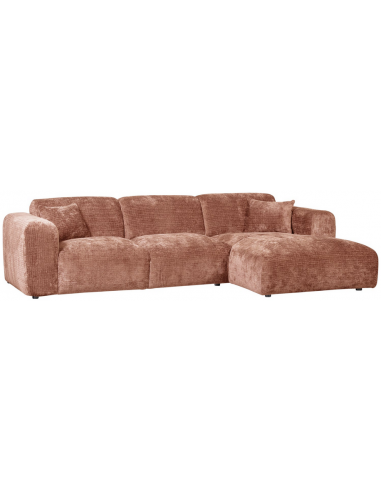 CLOUD Højrevendt Chaiselongsofa i chenille 280 x 165 cm - Terracotta