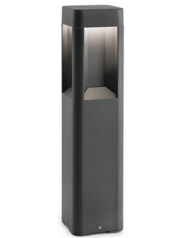 NAYA Bedlampe i aluminium og polycarbonat H50 cm 8W LED - Mørkegrå/Klar