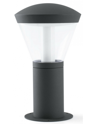 SHELBY Bedlampe i aluminium og polycarbonat H33 cm 10W LED - Mørkegrå/Klar