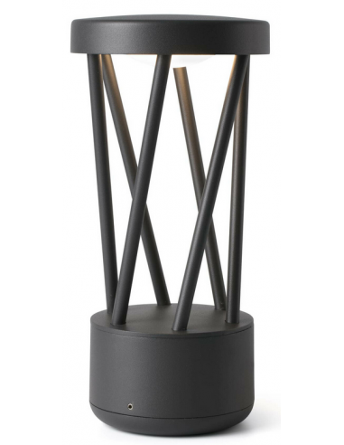 TWIST Bedlampe i aluminium og polycarbonat H30 cm 10W LED - Mørkegrå/Hvid