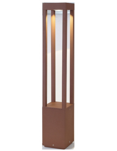 AGRA Bedlampe i aluminium og glas H65 cm 9W LED - Rustbrun/Klar