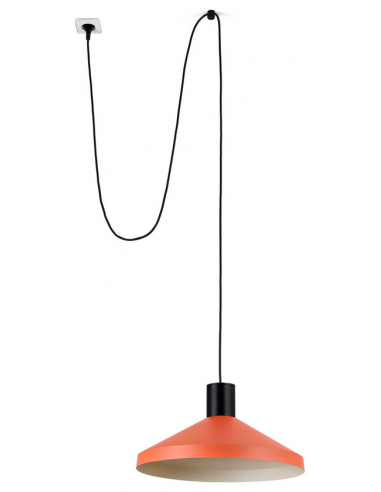 KOMBO Loftlampe transportabel med strømstik Ø40 cm 1 x E27 - Sort/Terracotta