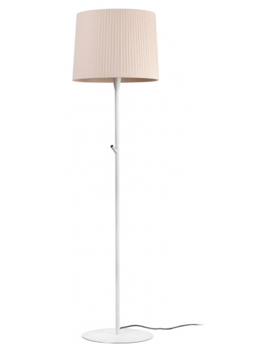 SAMBA Gulvlampe i stål og båndtekstil H154 cm 1 x E27 - Hvid/Beige