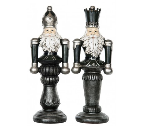 Nøddeknækker soldat i polyresin assorteret H40 cm - Antik grøn