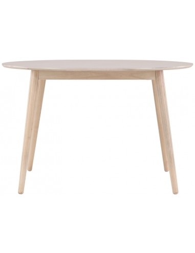 FLORIAN Rundt spisebord i mdf og gummitræ H75 x Ø120 cm - Hvidpudset