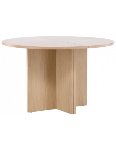 TRADA Rundt spisebord med udtræk i mdf H74 x Ø120 - 170 cm - Hvidpudset