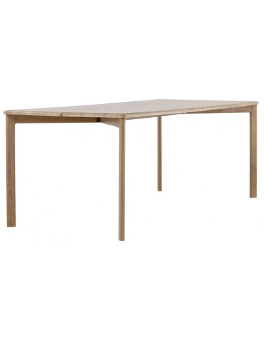AMON Spisebord i stål og mdf H75 x B200 x D90 cm - Hvidpudset