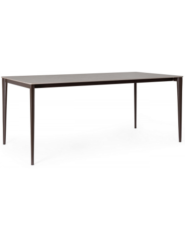 Reija spisebord i stål og porcelæn 180 x 90 cm - Rustbrun/Gråt stenlook