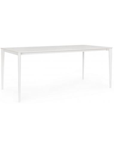 Reija spisebord i stål og porcelæn 180 x 90 cm - Hvid/Hvid marmoriseret