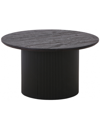 Vista rundt sofabord i MDF og egetræsfinér H45 x Ø80 cm - Mørkebrun