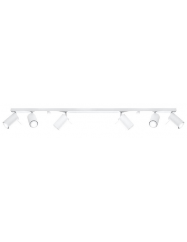 RING Skinnespot til loftet i stål H16 x B118 x D5 cm 6 x GU10 - Hvid