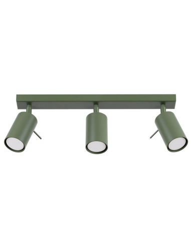 RING Skinnespot til loftet i stål H16 x B45 x D5 cm 3 x GU10 - Olivengrøn