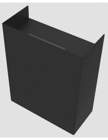 Væghængt papirspand i galvaniseret stål 12 liter H37 x B30 x D14 cm - Sort