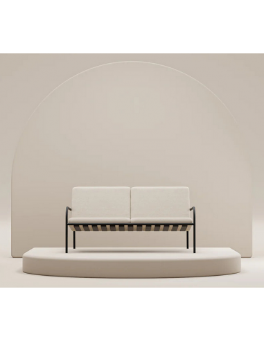 Metallbude Cruz loungesofa i højstyrkestål og akryl H70 x B168 x D63 cm - Sort/Sand