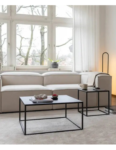 Metallbude Devana firkantet sofabord i stål H35 x B90 x D90 cm - Mat sort