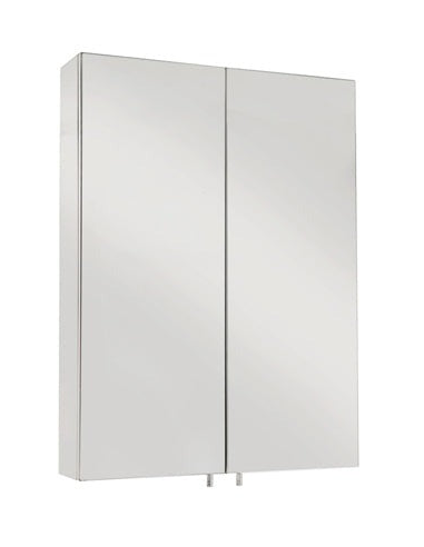 Anton dobbelt spejlskab i rustfri stål og glas H67 x B50 x D12 cm - Rustfri stål