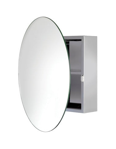 Severn spejlskab i rustfri stål og glas H50 x B50 x D10 cm - Rustfri stål