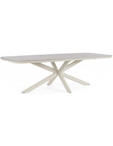 Pascal Havebord i aluminium og keramik 240 x 110 cm - Lysegrå/Gråbrun