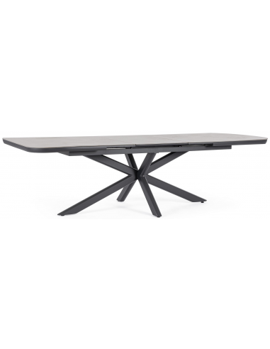 Pascal Havebord med udtræk i aluminium og keramik 200 - 260 x 100 cm - Antracit/Grå