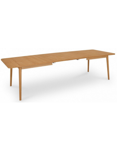 BORG Spisebord med udtræk i MDF og egetræsfinér 200 - 300 x 100 cm - Olieret eg