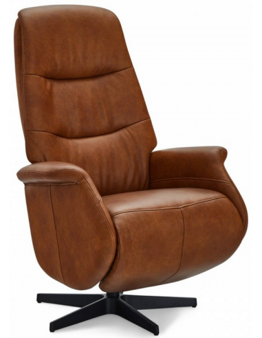 ALTA Lænestol med vippefunktion i læder H114 cm - Sort/Brun